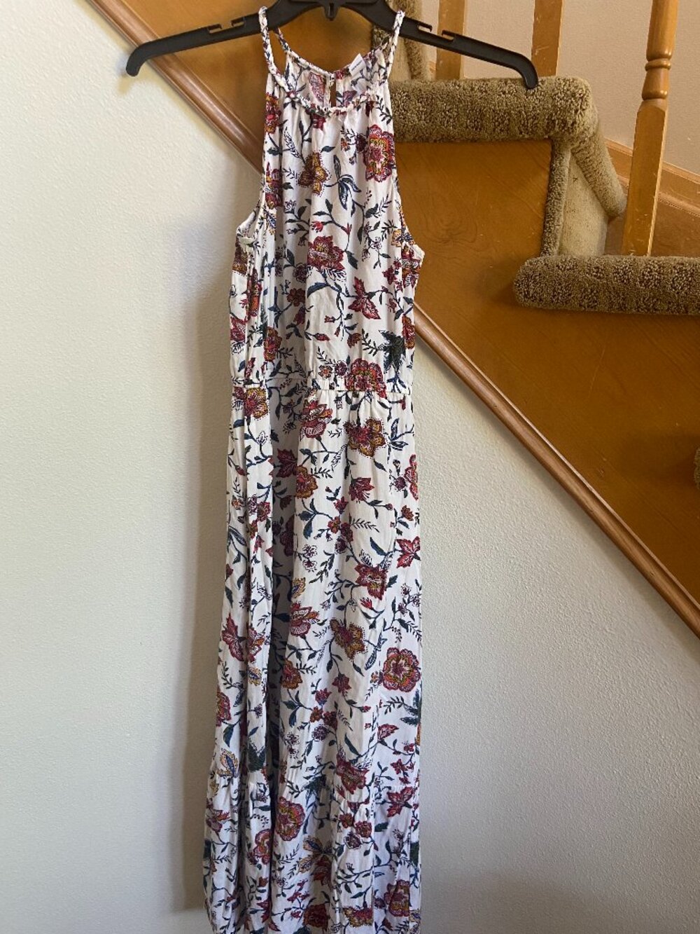 Old Navy flowered maxi peasant dress, sz S cottagecore